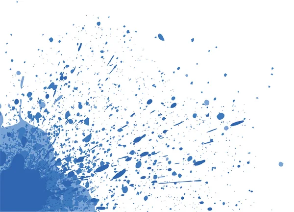 Peinture bleue éclaboussure dans le coin — Image vectorielle