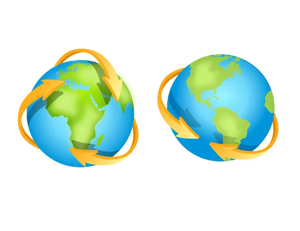 Recyclage de l'icône de la Terre — Image vectorielle