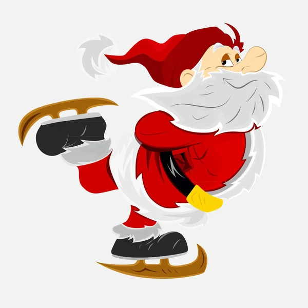 Illustration vectorielle du Père Noël patineur — Image vectorielle