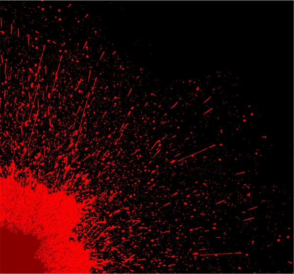 Éclaboussure rouge sur fond noir — Image vectorielle