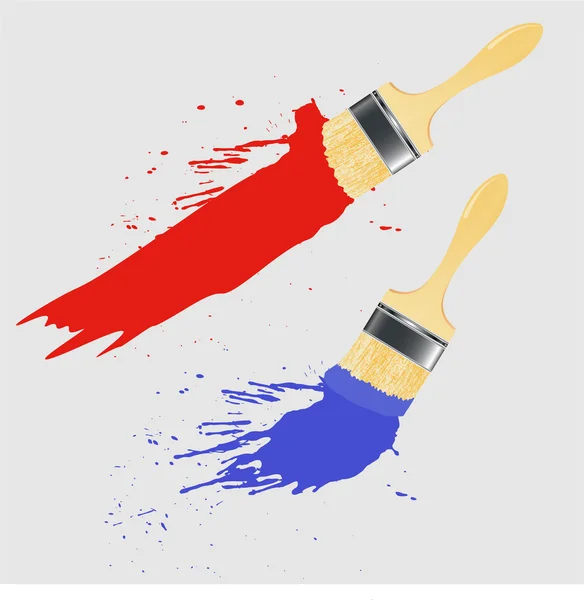Vektor pensel med färgstänk — Stock vektor