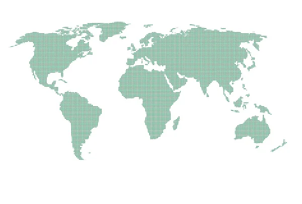 Vector pontilhado mapa do mundo — Vetor de Stock