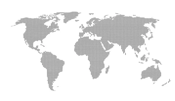 Ilustrace tečkovaný svět mapa — Stockový vektor