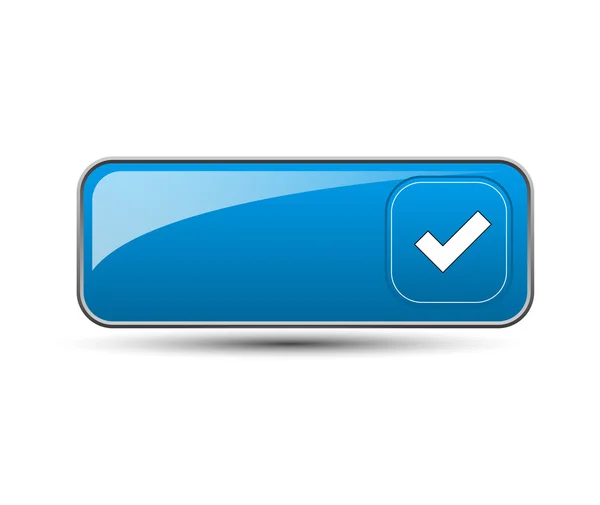 Glossy Checkmark Sign Button — Stock Vector