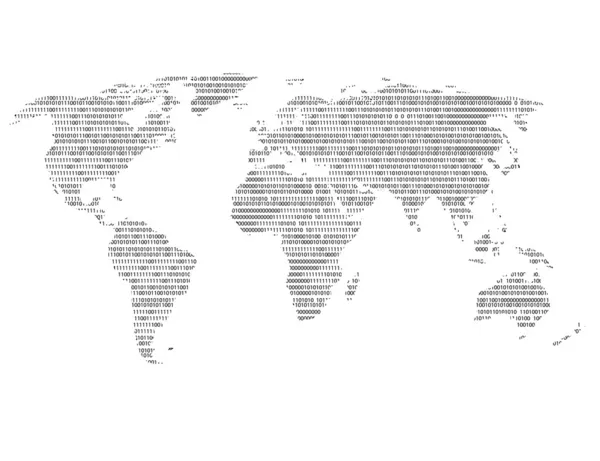 Mapa mundial binário — Vetor de Stock