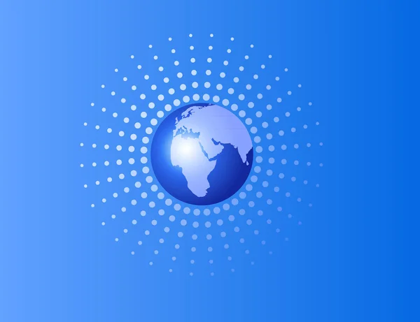 Globe sur fond pointillé — Image vectorielle
