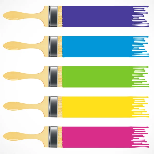 Damlayan boya konturları vektör fırça ile — Stok Vektör