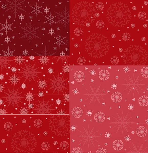 Set of Decorative Snowflakes Background — Stock Vector