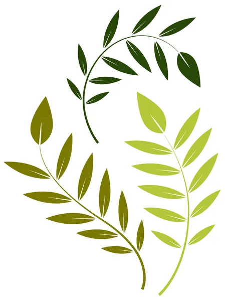 녹색 잎 벡터 요소 — 스톡 벡터
