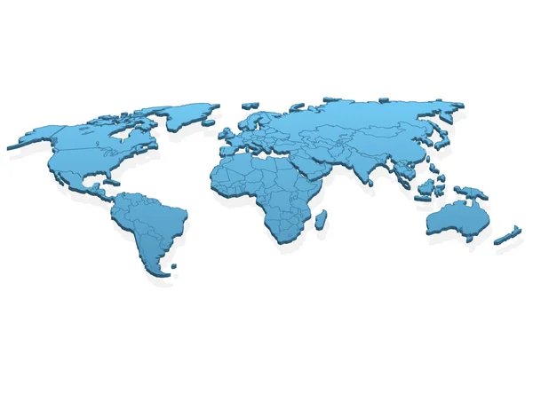 3d estilo mapa do mundo — Vetor de Stock