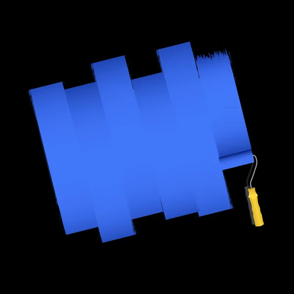 Carrera azul con rodillo de pintura — Archivo Imágenes Vectoriales
