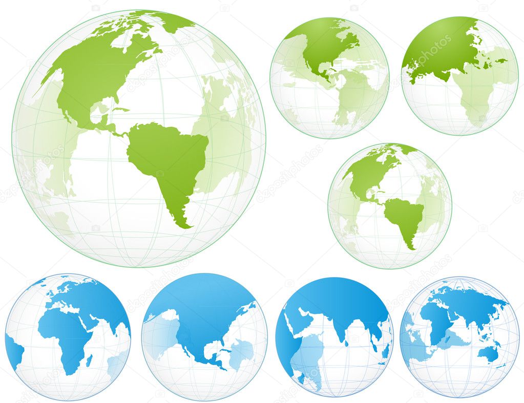 Set of Globe Earth