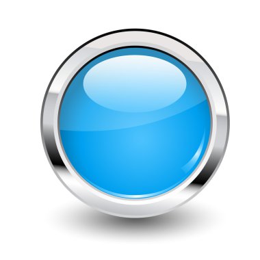 Shiny Metallic Blue Button clipart