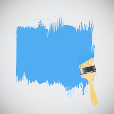 Blue Paint Wall with Art Brush clipart