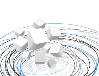 Abstract White Cubes clipart