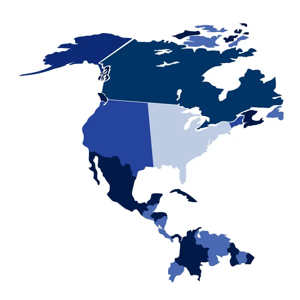 北美洲的矢量地图 — 图库矢量图片