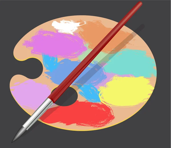 絵筆を持つベクトル カラー パレット — ストックベクタ