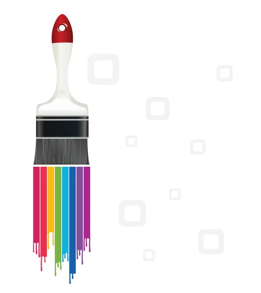 Rainbow Paint Brush — Stock Vector