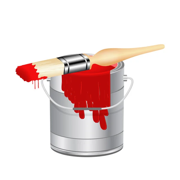 Vektör boya fırçası ile gümüş kova — Stok Vektör