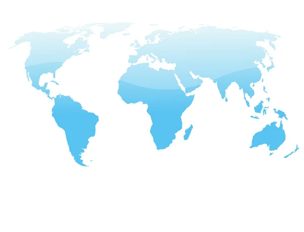Mapa do mundo azul brilhante — Vetor de Stock
