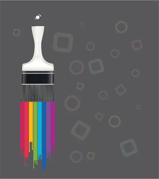Rainbow Paint Dripping with Brush — Stock Vector