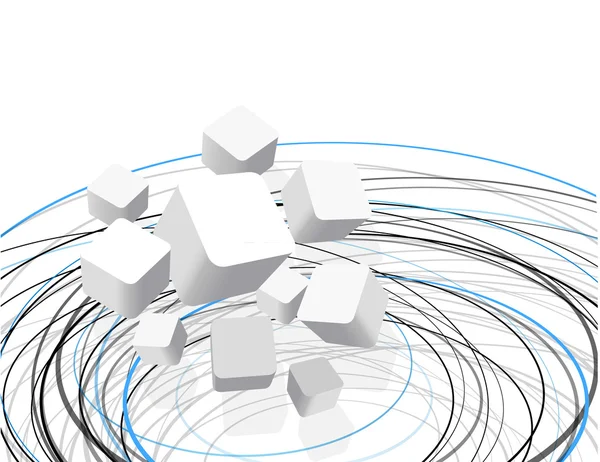 Abstracte witte kubussen — Stockvector