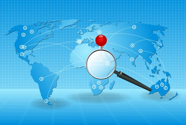 Wereld kaart onderzoek — Stockvector