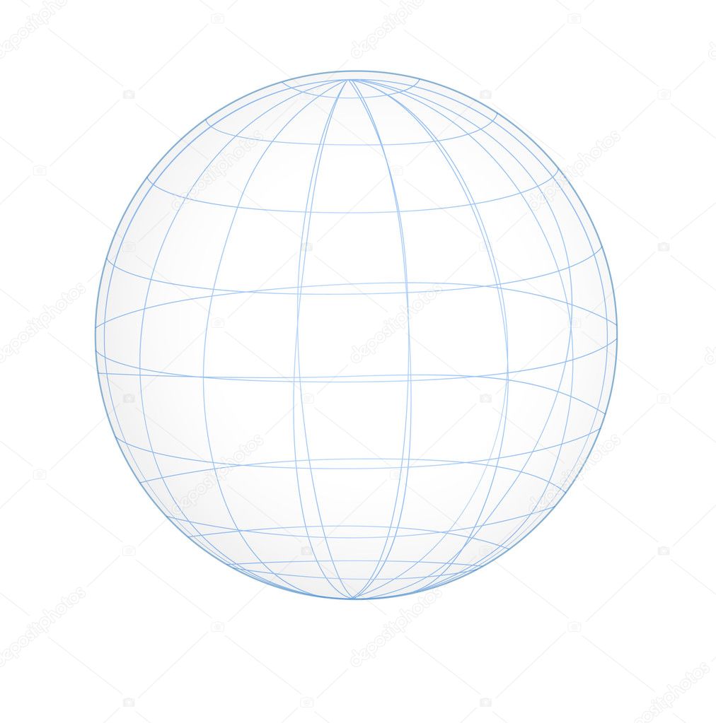 Wireframe Vector Globe