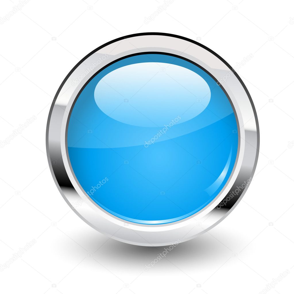 Shiny Metallic Blue Button