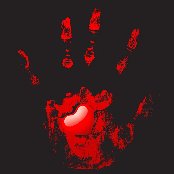 Rode hand afdrukken — Stockvector
