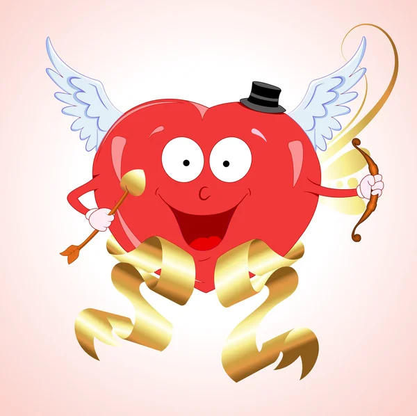 Vector Heart Cupid — Stock Vector