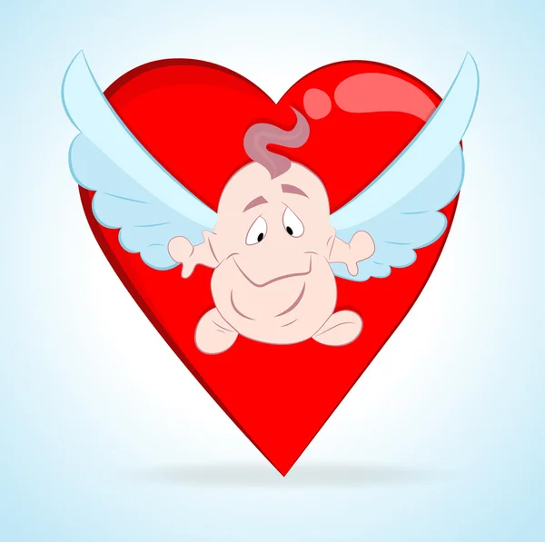 Uçan Bebek aşk tanrısı — Stok Vektör