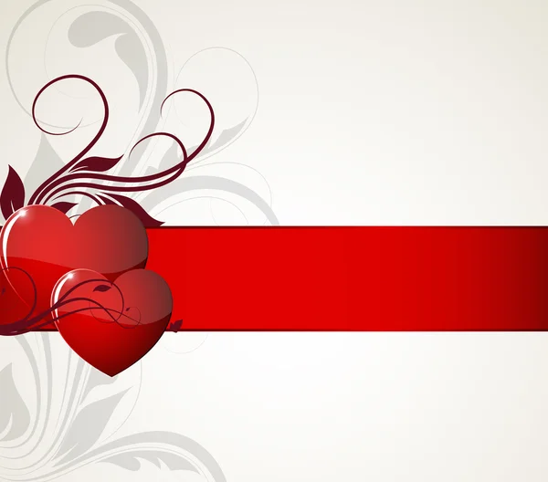 Floral καρδιά banner — Διανυσματικό Αρχείο