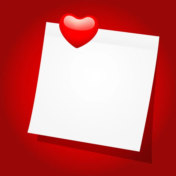 Valentijn Opmerking papier — Stockvector
