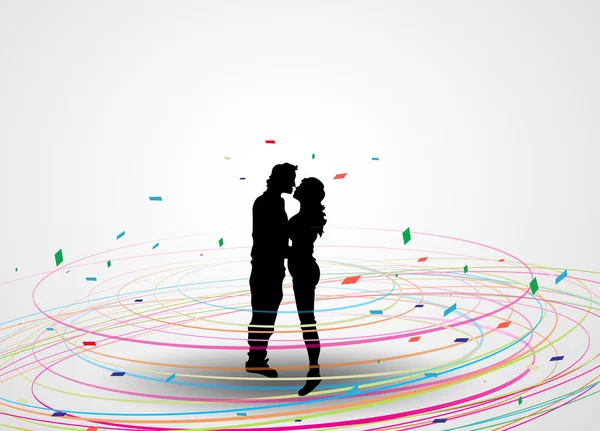 Silhouettes de couple Valentine — Image vectorielle