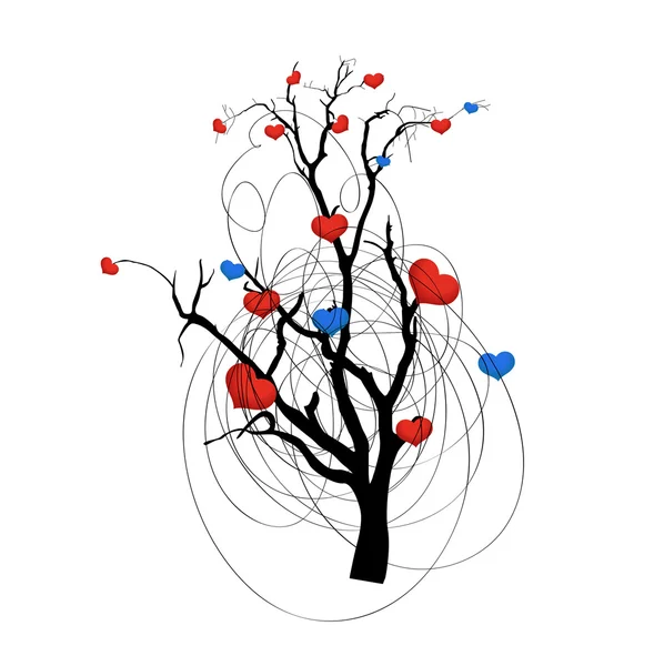 Höstlig hjärtat träd — Stock vektor