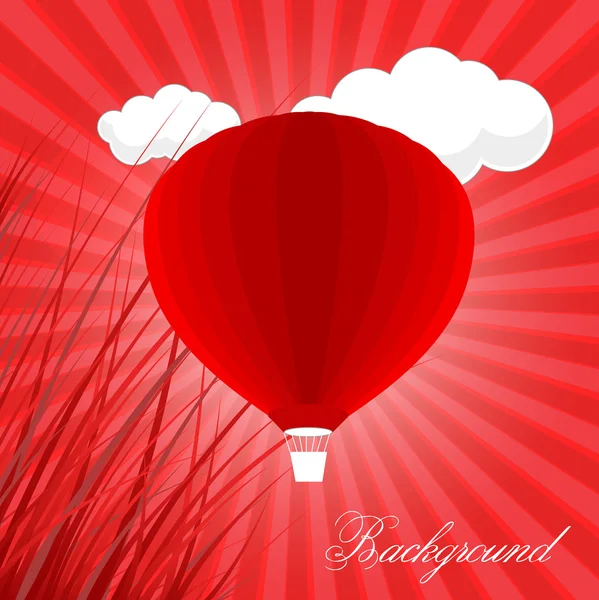 Red Air Balloon Background — Stock Vector