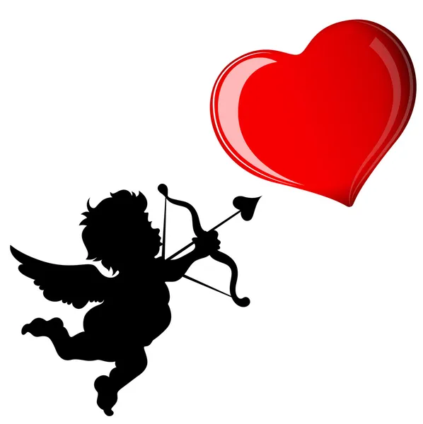 Cupid Target Heart — Stock Vector