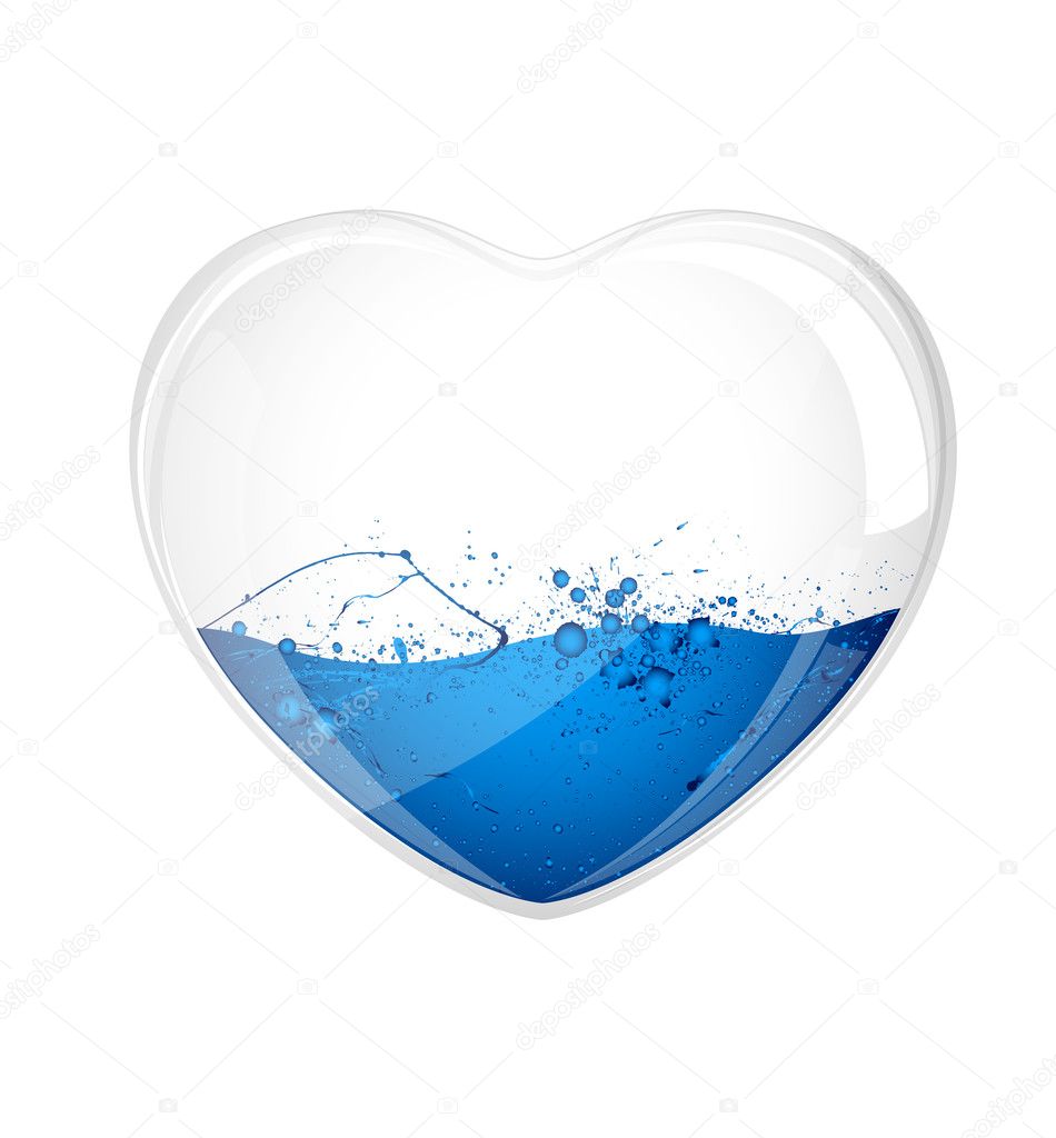 Glassy Heart with Water