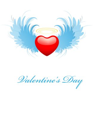 Flying Heart Greeting Card clipart