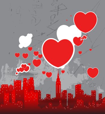 Abstract Valentine City clipart