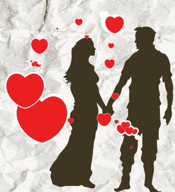 Vintage Art Couple Background clipart