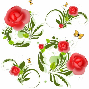 Vector Red Roses clipart