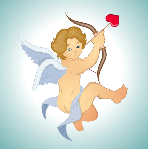 Joven dibujos animados Cupido — Vector de stock