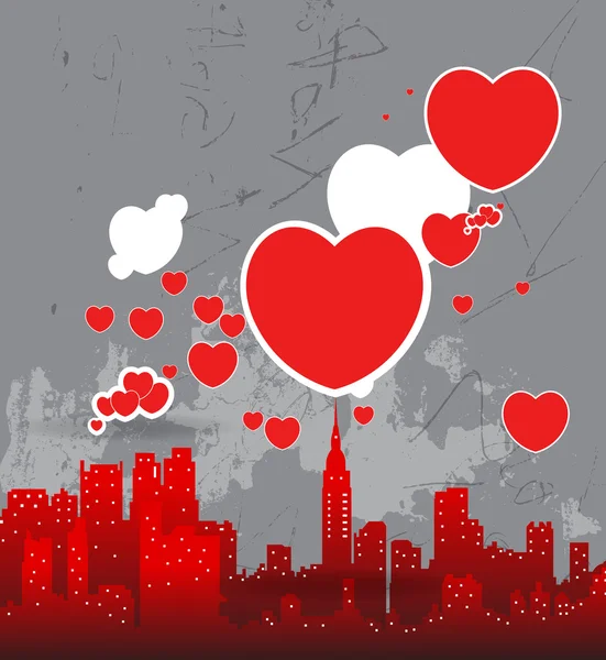Abstracte valentine stad — Stockvector