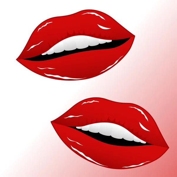 Lábios vermelhos sexy —  Vetores de Stock