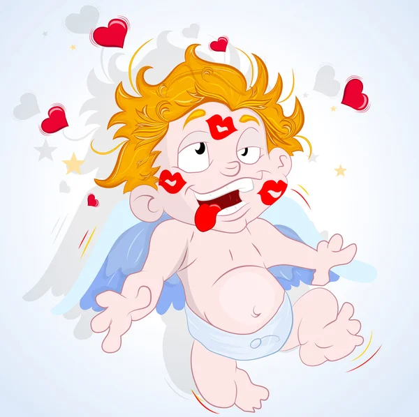 Criança Cupido no amor — Vetor de Stock