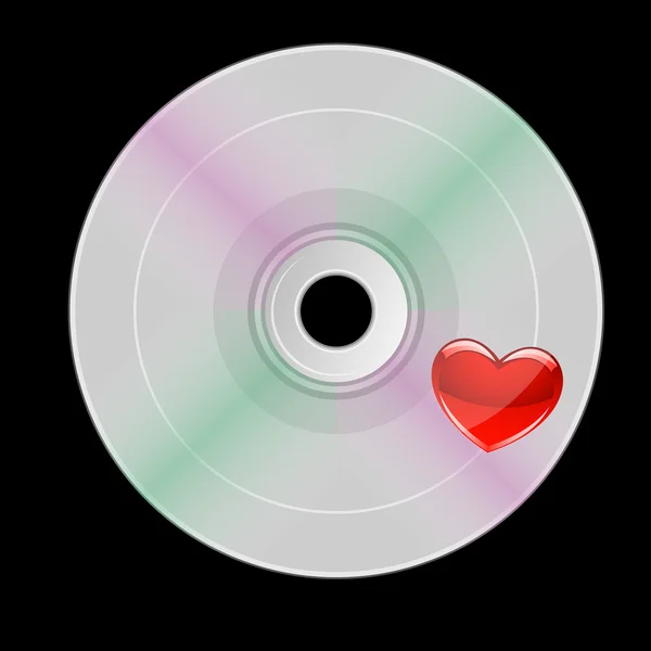 Valentine Heart Disc — Stock Vector