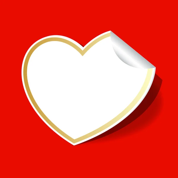 Livre blanc bouclé Coeur — Image vectorielle