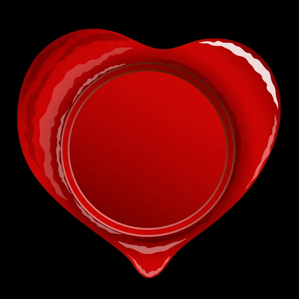 Sigillo del cuore rosso — Vettoriale Stock
